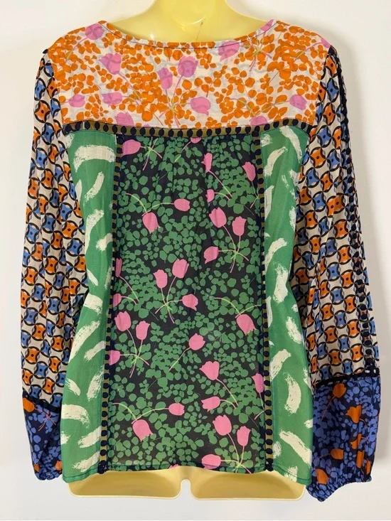 Maeve by Anthropologie Bernadette Mixed Print Blouse - Picture 5 of 8